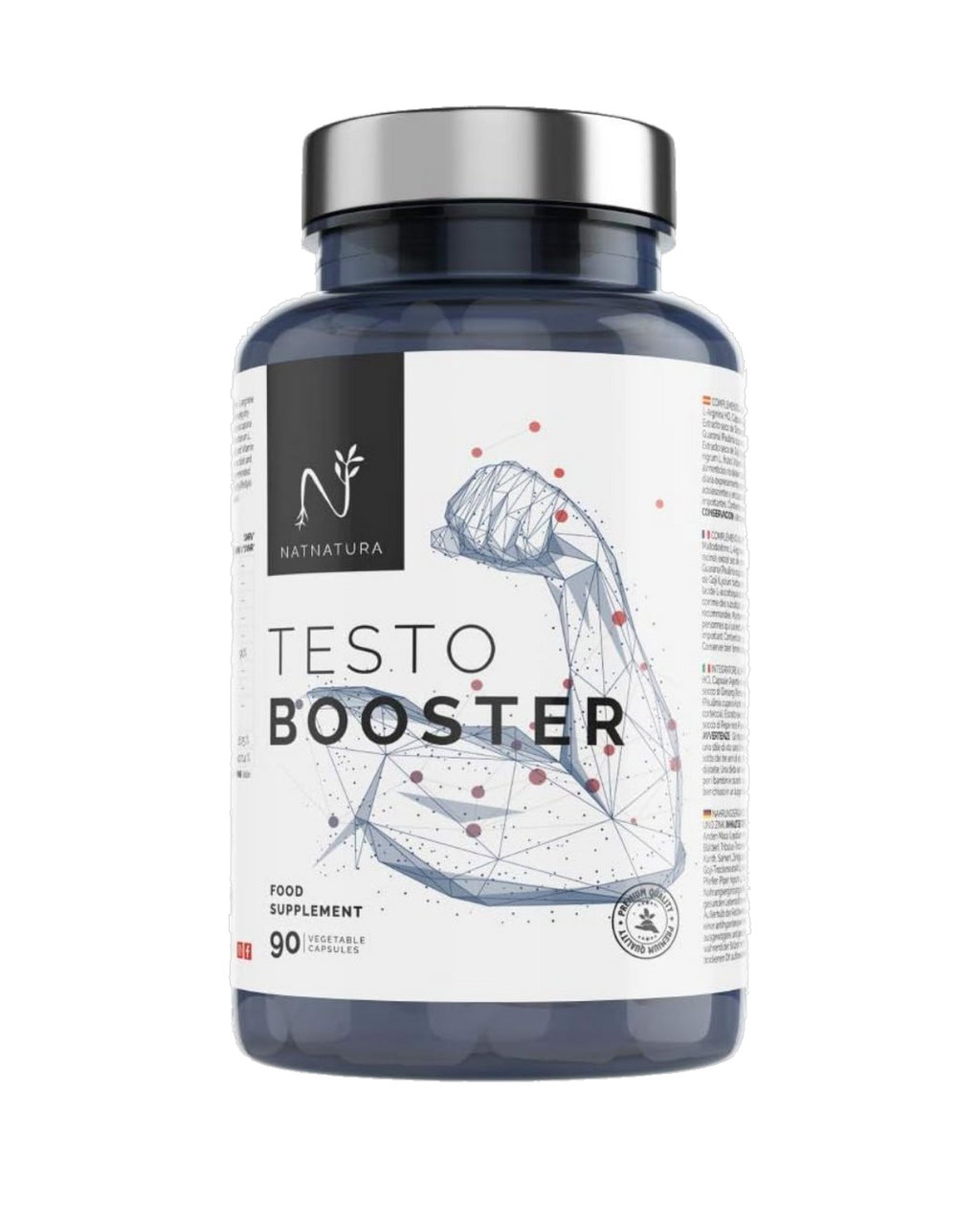 Bote de Testo Booster de Natnatura, recorte sobre fondo transparente