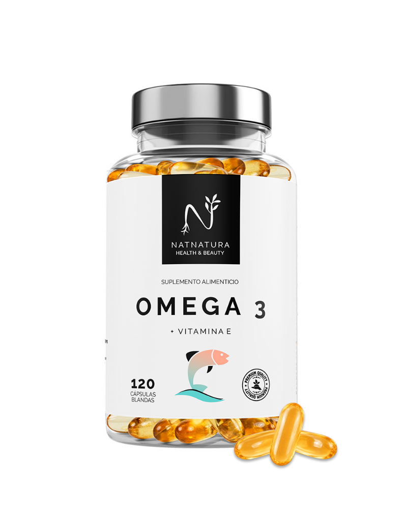 Bote de Omega 3 de Natnatura, recorte sobre fondo transparente